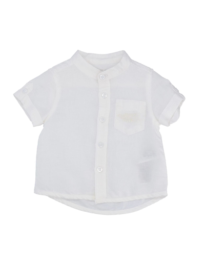 Shop Guess Newborn Boy Shirt Ivory Size 3 Linen, Cotton In White