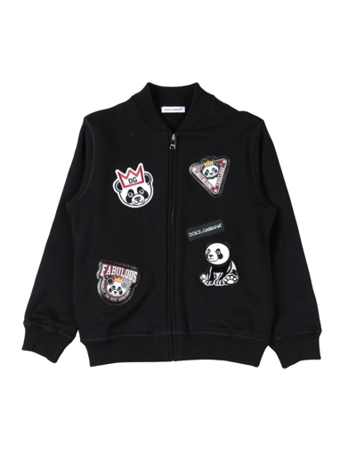 Shop Dolce & Gabbana Toddler Boy Sweatshirt Black Size 7 Cotton, Polyester, Polyurethane, Viscose, Elasta