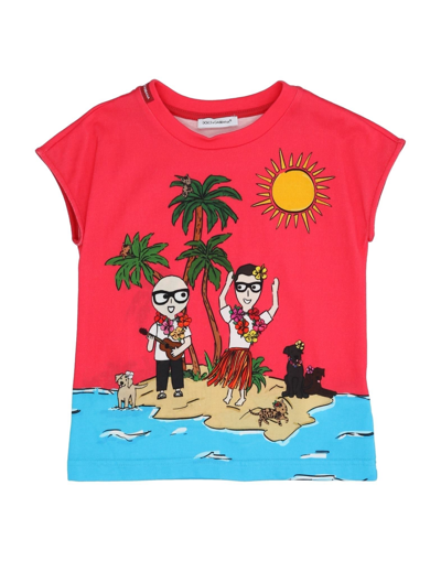 Shop Dolce & Gabbana Toddler Girl T-shirt Coral Size 6 Cotton In Red