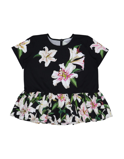 Shop Dolce & Gabbana Toddler Girl Top Black Size 7 Cotton