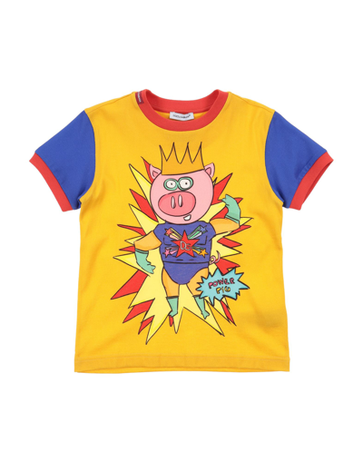Shop Dolce & Gabbana Toddler Boy T-shirt Yellow Size 7 Cotton