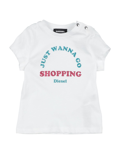 Shop Diesel Newborn Girl T-shirt White Size 3 Cotton