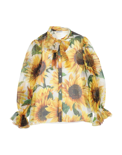 Shop Dolce & Gabbana Toddler Girl Shirt Yellow Size 7 Silk
