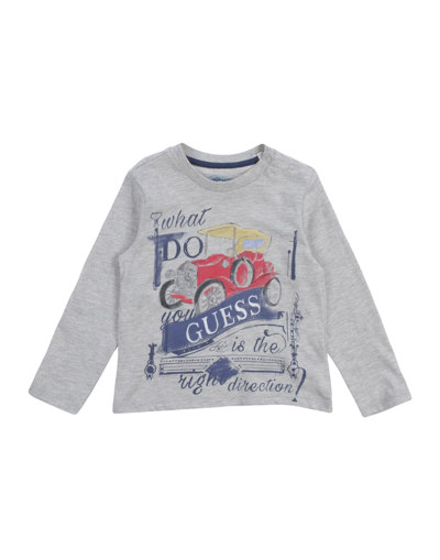 Shop Guess Newborn Boy T-shirt Light Grey Size 3 Cotton, Elastane