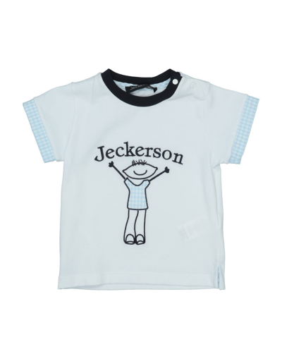 Shop Jeckerson Newborn Boy T-shirt White Size 3 Cotton, Elastane