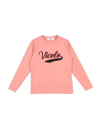 Shop Vicolo T-shirts In Salmon Pink