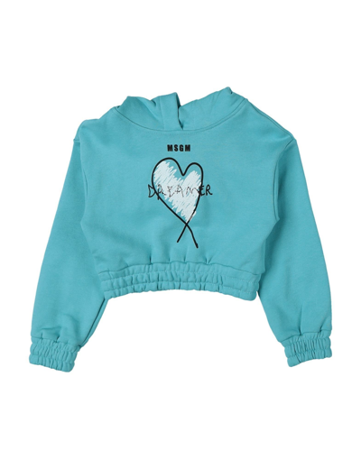 Shop Msgm Toddler Girl Sweatshirt Sky Blue Size 6 Cotton