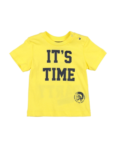 Shop Diesel Newborn Boy T-shirt Yellow Size 3 Cotton