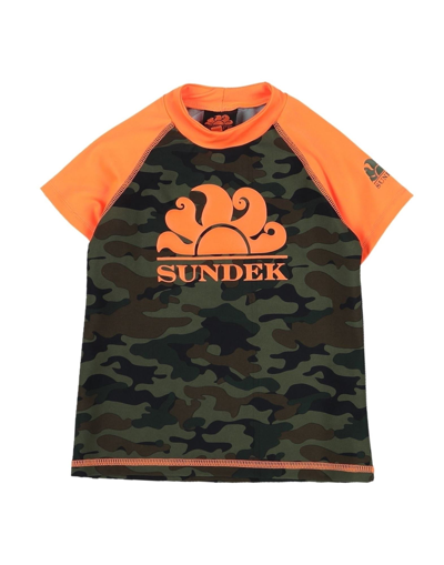 Shop Sundek T-shirts In Military Green