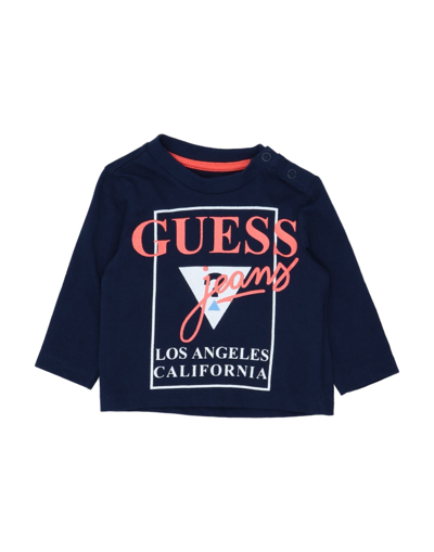Shop Guess Newborn Girl T-shirt Midnight Blue Size 3 Cotton