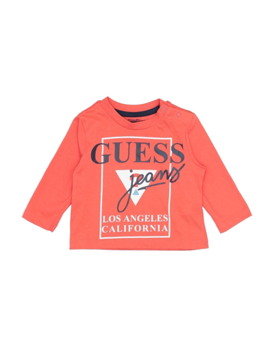 Shop Guess Newborn Girl T-shirt Orange Size 3 Cotton