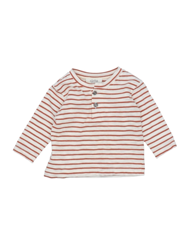 Shop Aletta Newborn Boy T-shirt Rust Size 3 Cotton, Linen In Red