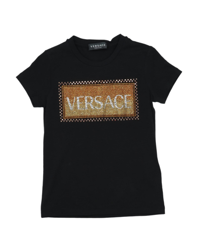 Shop Versace Young Toddler Girl T-shirt Black Size 6 Cotton, Elastane