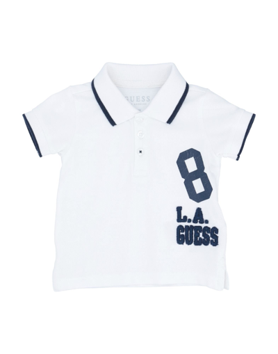 Shop Guess Newborn Boy Polo Shirt White Size 3 Cotton