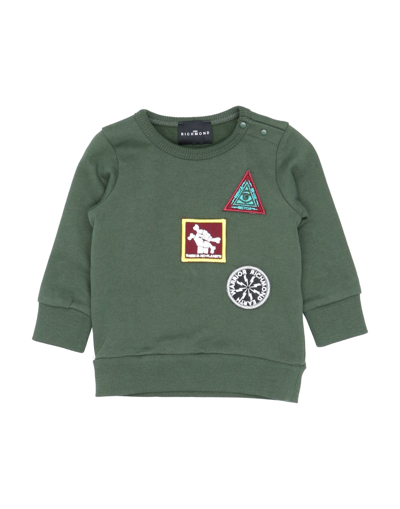 Shop John Richmond Newborn Boy Sweatshirt Military Green Size 3 Cotton