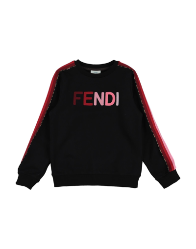 Shop Fendi Toddler Girl Sweatshirt Black Size 4 Cotton