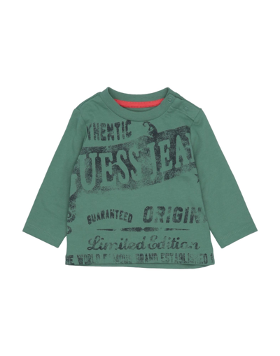 Shop Guess Newborn Girl T-shirt Sage Green Size 3 Cotton