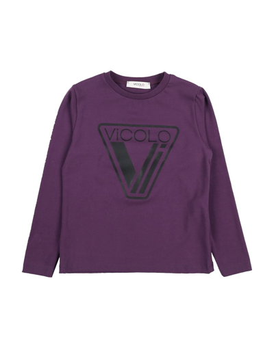 Shop Vicolo Toddler Girl T-shirt Purple Size 4 Cotton, Elastane