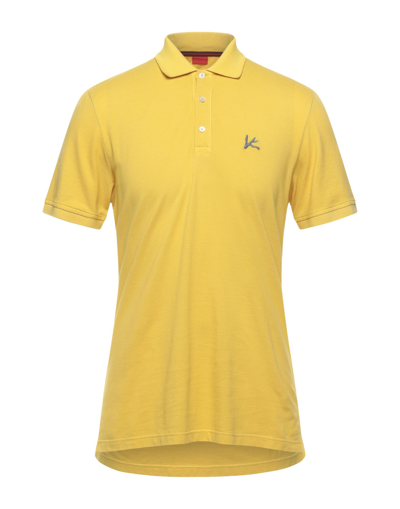 Shop Isaia Polo Shirts In Yellow