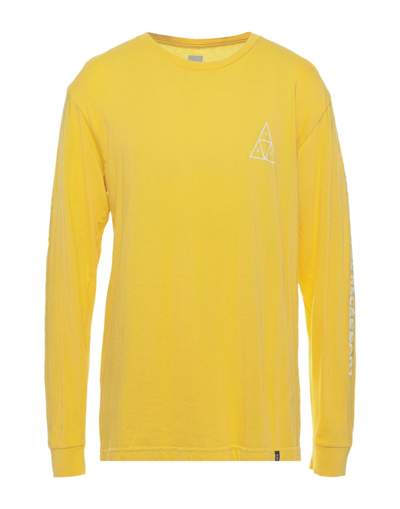 Shop Huf Man T-shirt Yellow Size L Cotton, Polyester