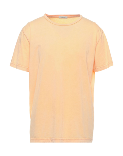 Shop Crossley Man T-shirt Apricot Size S Cotton In Orange