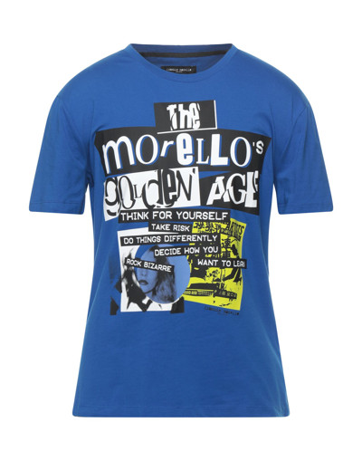 Shop Frankie Morello Man T-shirt Blue Size M Cotton, Elastane
