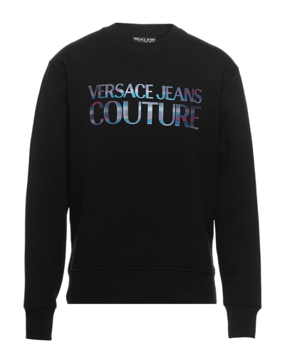 Shop Versace Jeans Couture Man Sweatshirt Black Size Xl Cotton