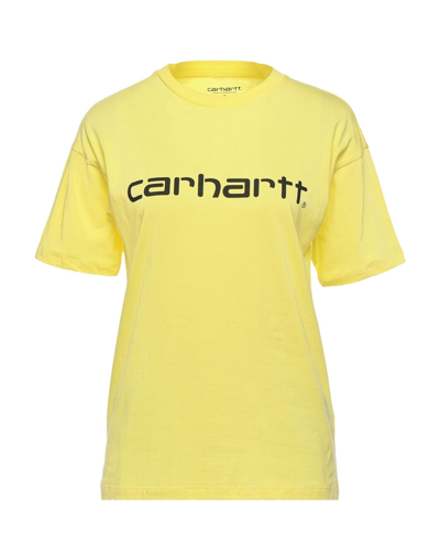 Shop Carhartt Wip Woman T-shirt Yellow Size L Organic Cotton