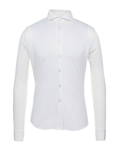 Shop Xacus Man Shirt Ivory Size 15 ½ Cotton, Silk In White