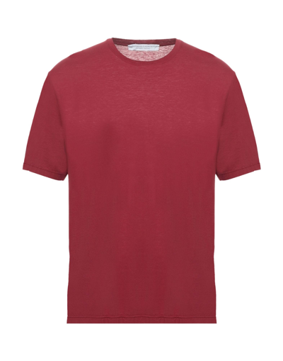 Shop Filippo De Laurentiis Man T-shirt Burgundy Size 46 Cotton In Red