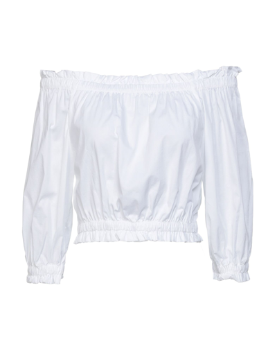 Shop Alpha Studio Woman Top White Size 8 Cotton, Elastane