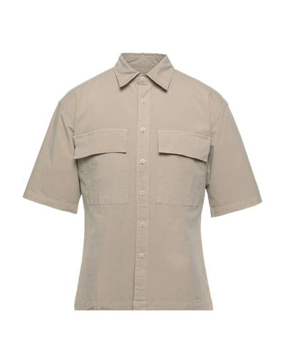 Shop Tela Genova Man Shirt Beige Size M Cotton, Elastane
