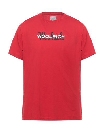 Shop Woolrich Man T-shirt Red Size Xs Cotton