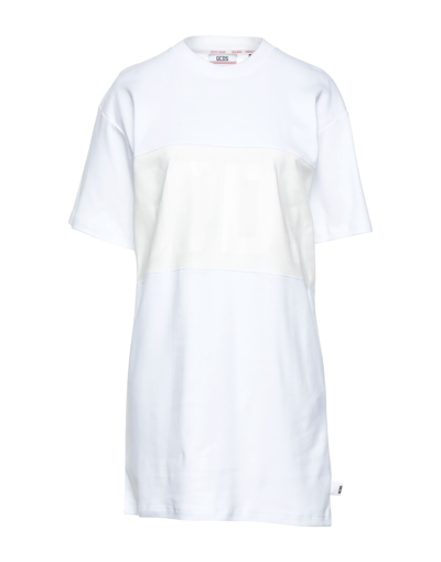 Shop Gcds Woman Mini Dress White Size L Cotton