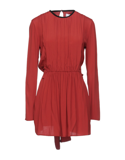 Shop Mauro Grifoni Grifoni Woman Mini Dress Rust Size 6 Acetate, Silk In Red