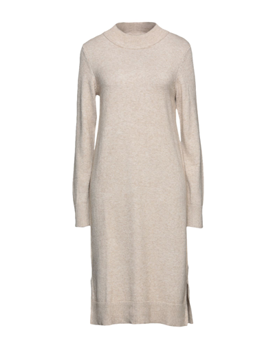 Shop Vila Woman Midi Dress Beige Size Xl Viscose, Nylon, Polyester