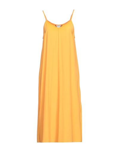 Shop Paul Smith Woman Midi Dress Apricot Size 10 Acrylic, Sea Silk, Polyamide In Orange