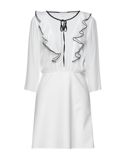 Shop Patrizia Pepe Woman Mini Dress White Size 4 Cotton, Polyamide, Elastane, Acetate, Silk
