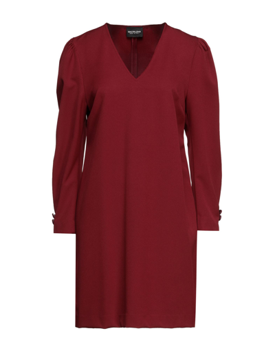 Shop Madrilena Woman Mini Dress Burgundy Size 6 Polyester, Elastane In Red