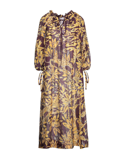 Shop L'autre Chose L' Autre Chose Woman Midi Dress Deep Purple Size 4 Silk