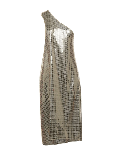 Shop Bottega Veneta Woman Midi Dress Platinum Size 6 Viscose, Polyurethane In Grey
