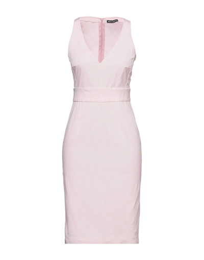 Shop Biancoghiaccio Woman Midi Dress Pink Size 8 Polyester, Cotton, Elastane
