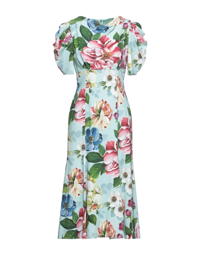 Shop Dolce & Gabbana Woman Midi Dress Sky Blue Size 12 Viscose, Elastane