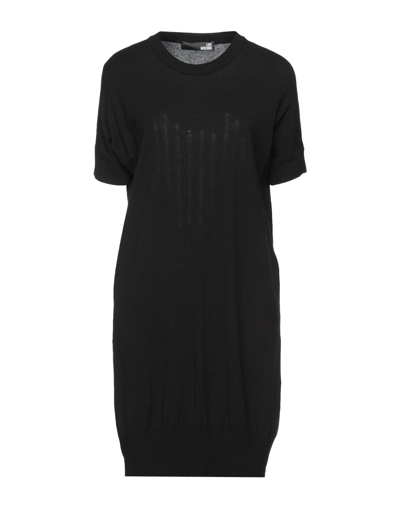 Shop Love Moschino Woman Mini Dress Black Size 4 Acrylic, Viscose, Elastane
