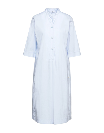 Shop Anna Seravalli Woman Midi Dress Sky Blue Size 10 Cotton, Polyamide, Elastane