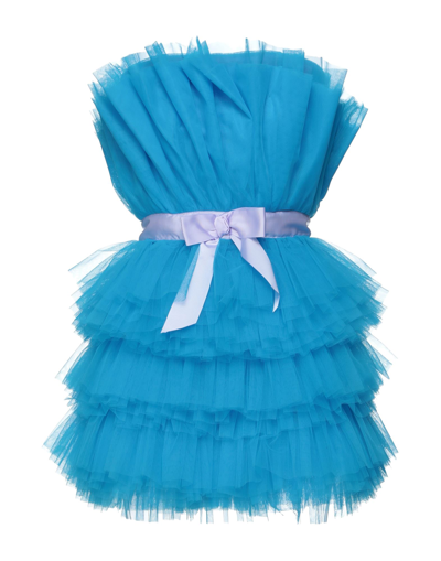 Shop Teen Idol Woman Mini Dress Azure Size S Polyamide In Blue