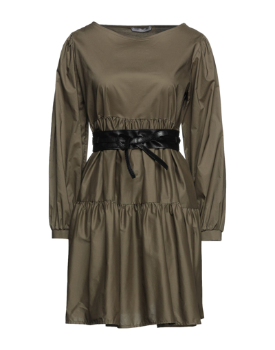 Shop Amelie Rêveur Woman Mini Dress Military Green Size M/l Cotton, Elastane