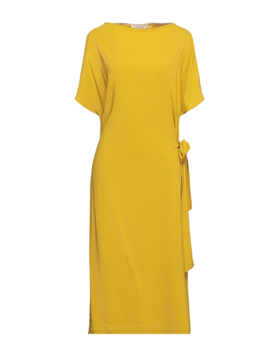 Shop Liviana Conti Woman Midi Dress Ocher Size 6 Viscose, Elastane In Yellow