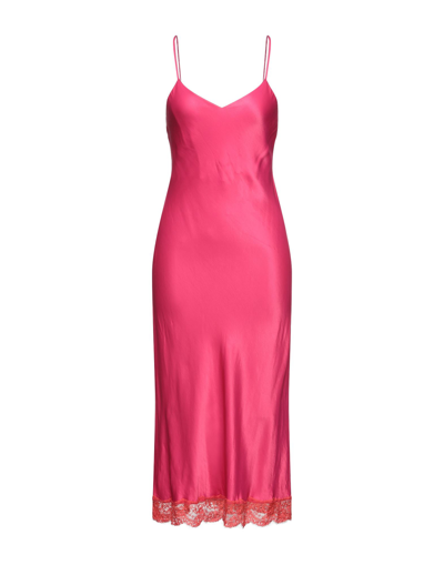 Shop Cristinaeffe Woman Midi Dress Fuchsia Size 6 Viscose In Pink