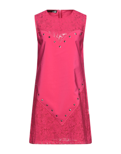 Shop Love Moschino Woman Mini Dress Fuchsia Size 4 Viscose, Polyamide In Pink